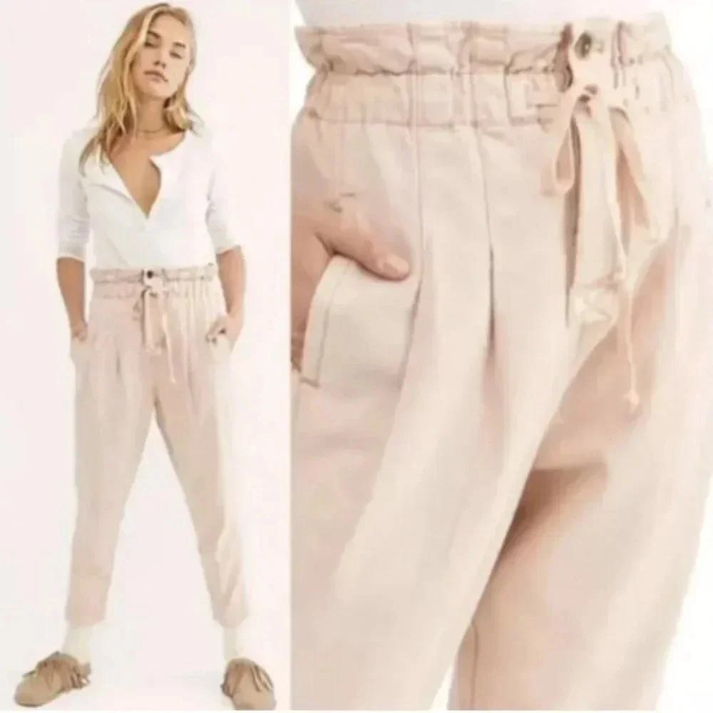 Free People Margate Pleated Misty Rose Trouser Pants XS
